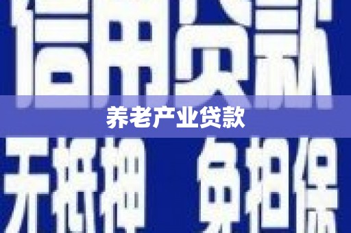 吉木乃养老产业贷款
