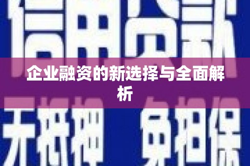 吉木乃企业融资的新选择与全面解析